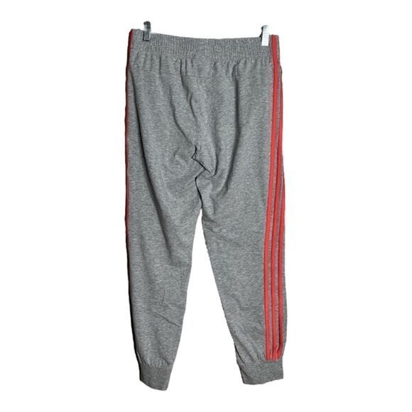 Adidas Pants Womens Medium Gray Pink Three Stripe Jogger Track Pant Athleisure - Picture 2 of 7